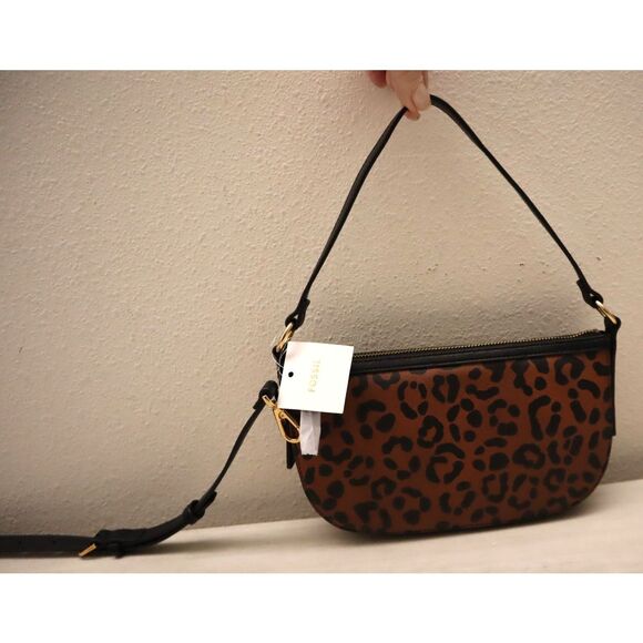 Fossil ZB11098234 Jolie Small Black/Leopard Print Crossbody/Shoulder Bag - Picture 14 of 16